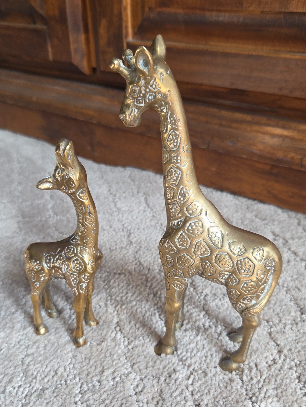 Vintage Brass Giraffe Set